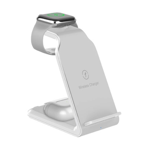 מטען אלחוטי 3 ב-1 | טעינה מהירה 15W | מתאים לסמארטפון, אוזניות ושעון חכם!