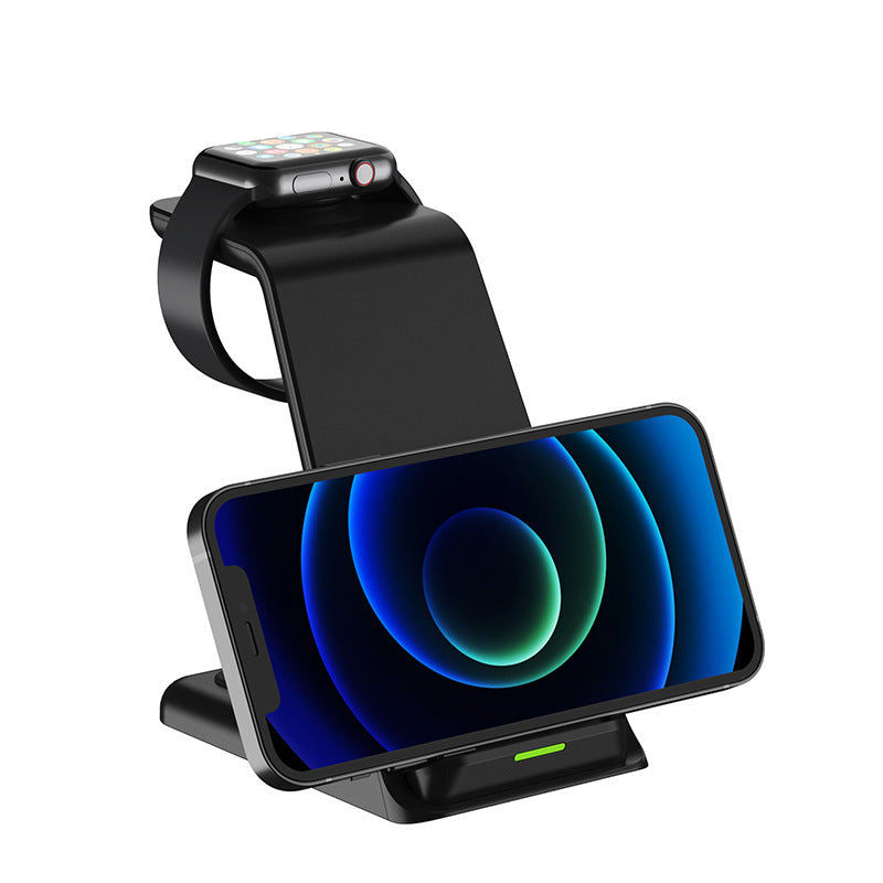 מטען אלחוטי 3 ב-1 | טעינה מהירה 15W | מתאים לסמארטפון, אוזניות ושעון חכם!