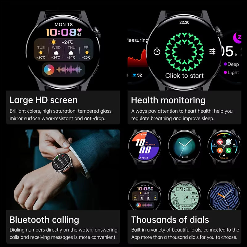 New Bluetooth Call Smart Watch Men Full Touch Screen Sports Fitness Watch Bluetooth Is Suitable for Android Ios Smart Watch