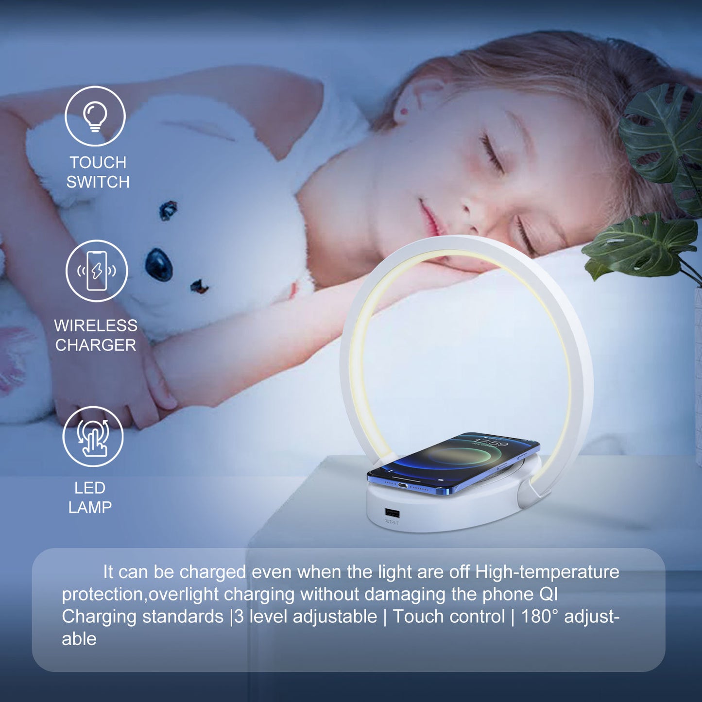 🌙 מנורת לילה חכמה עם רמקול Bluetooth ומטען אלחוטי – עיצוב מושלם לכל חלל! 🔋🎶