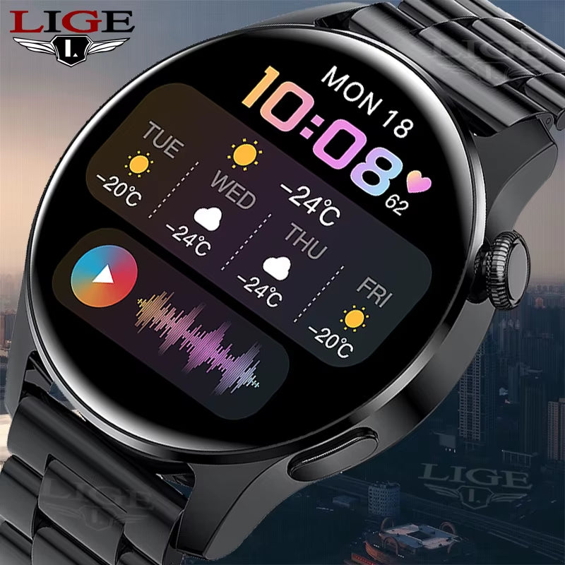 New Bluetooth Call Smart Watch Men Full Touch Screen Sports Fitness Watch Bluetooth Is Suitable for Android Ios Smart Watch